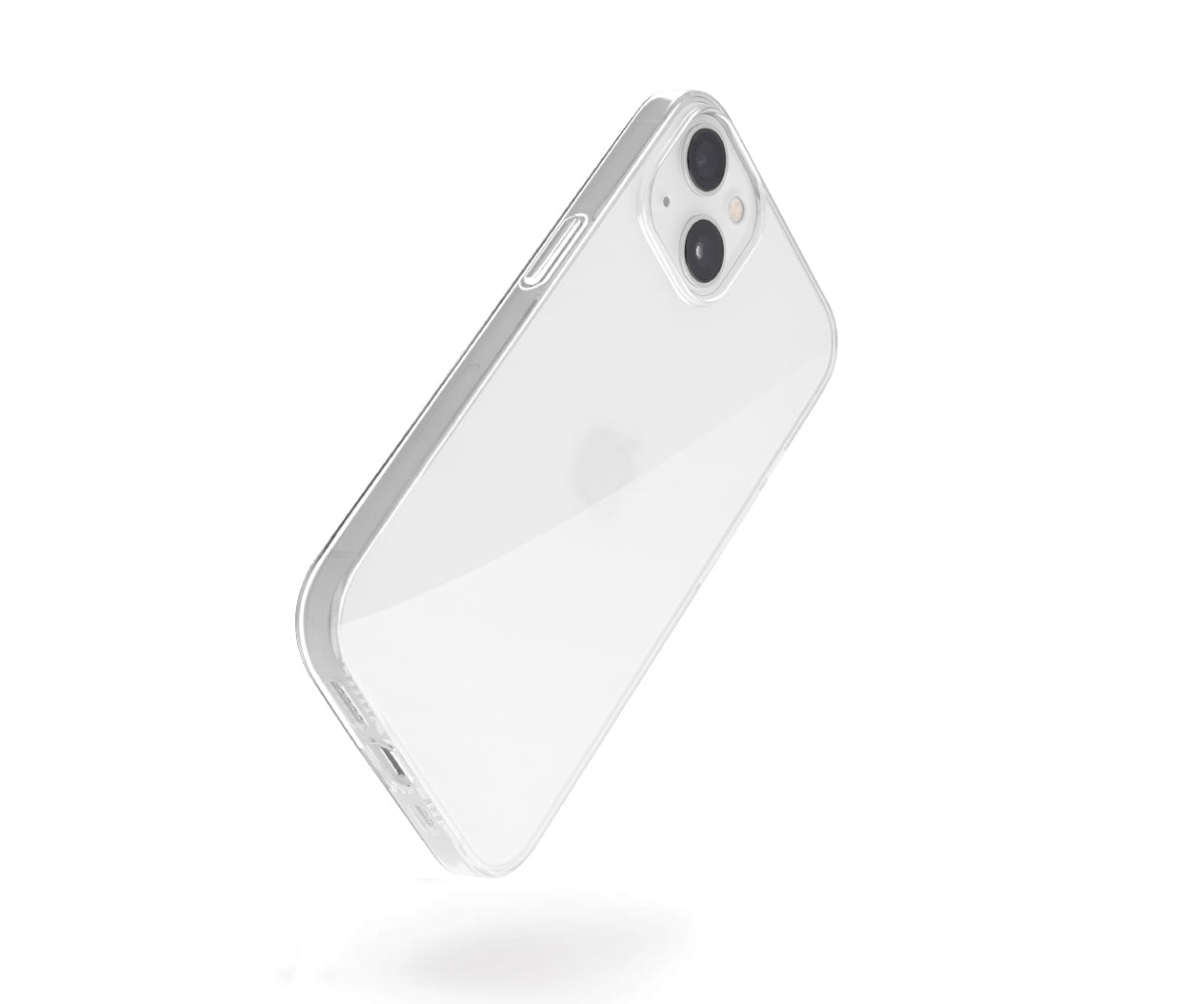 a clear iPhone 14 case on a white iPhone