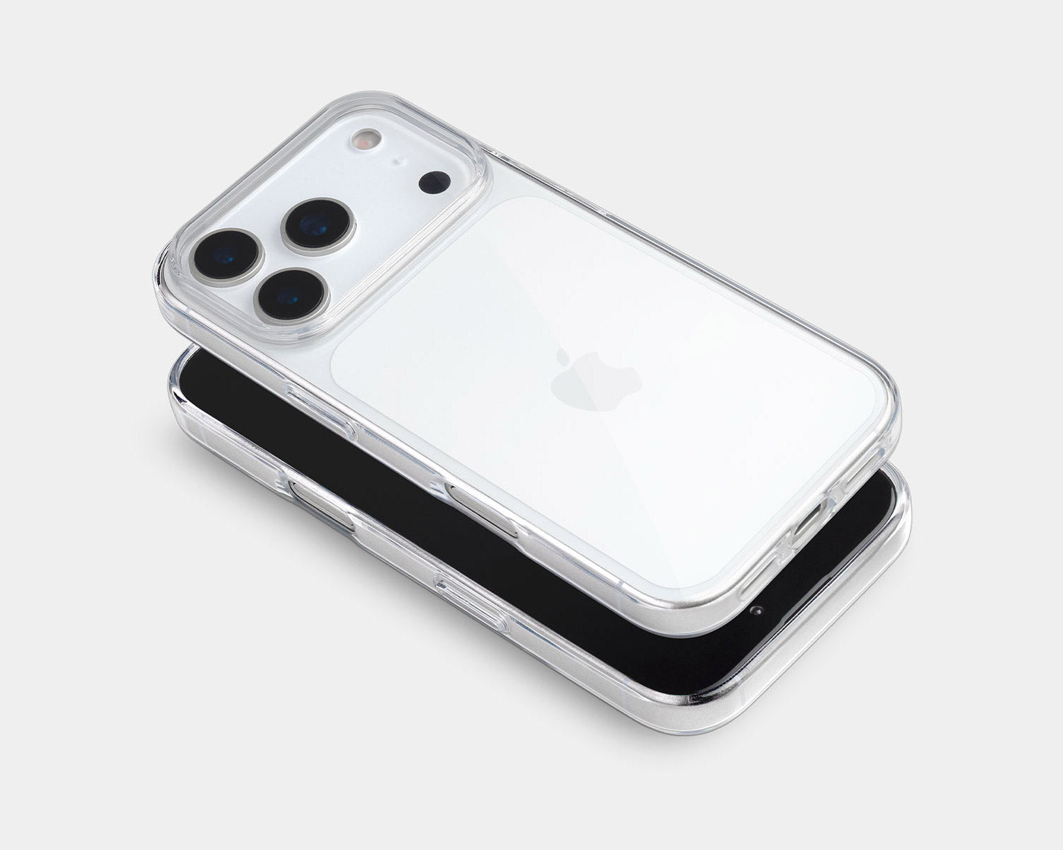 Clear iPhone 17 Pro case shown from different angles