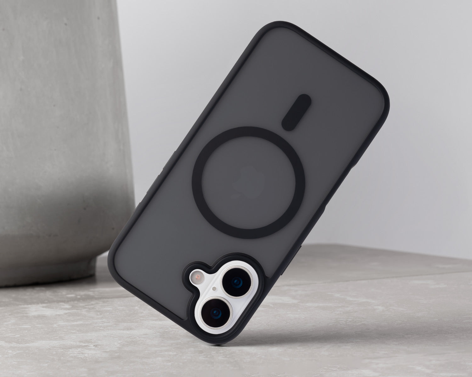 Phone case with a clear design on a neutral background