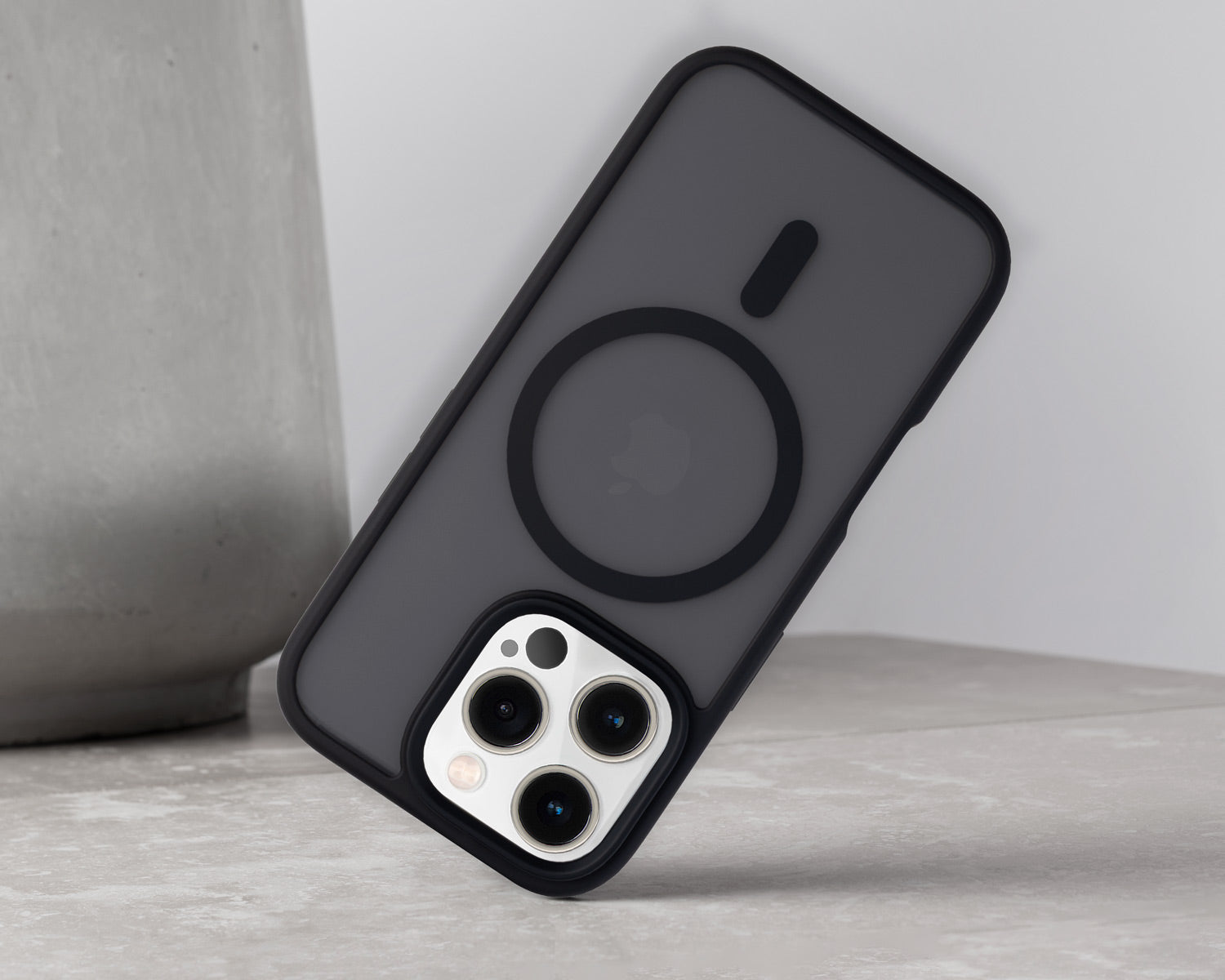 Phone case with a clear design on a neutral background