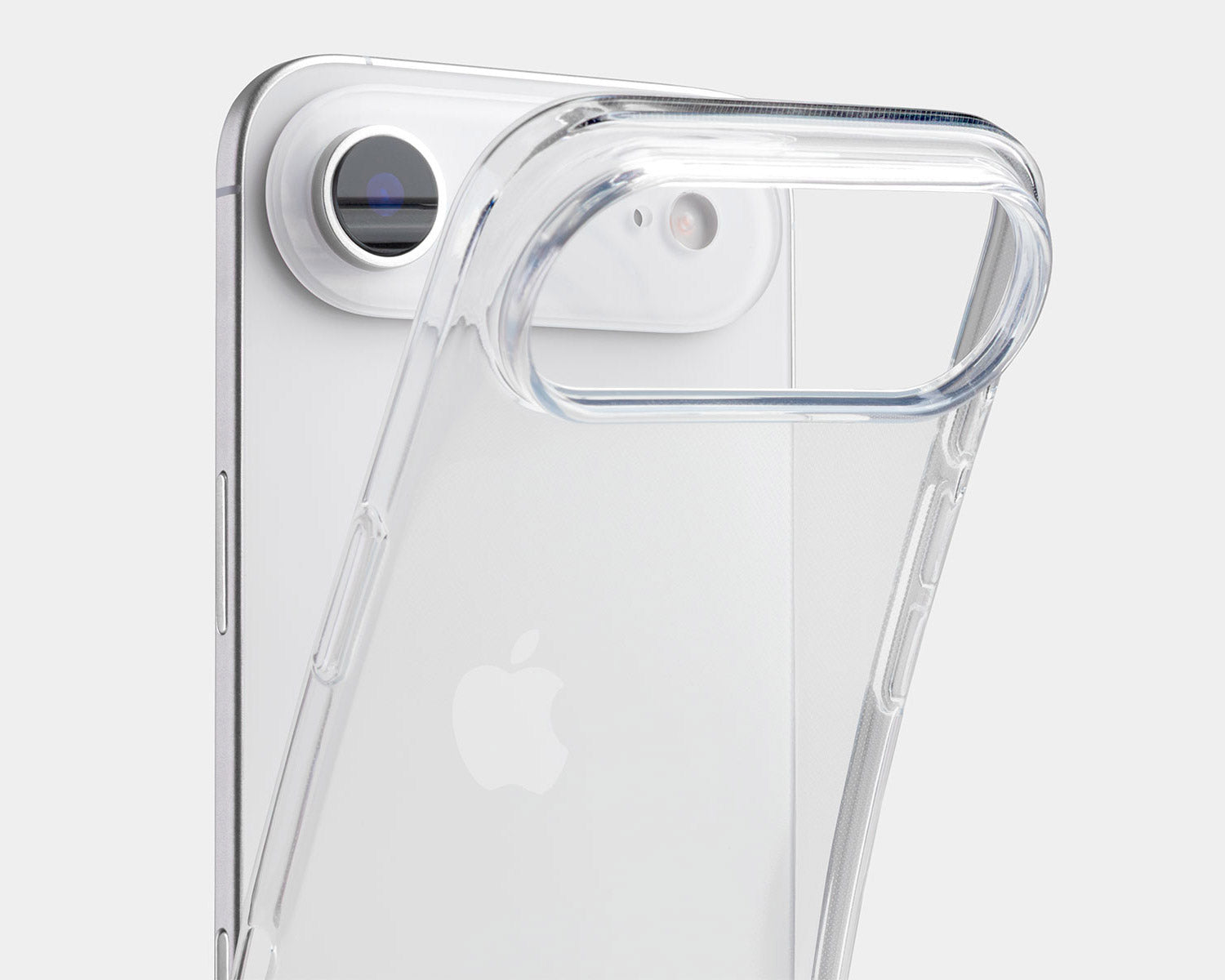 Clear iphone 17 air case with a white background