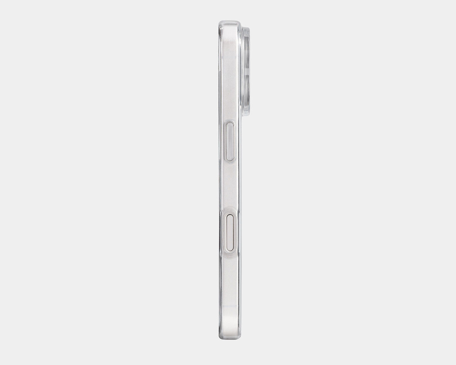 Clear phone case on a white background