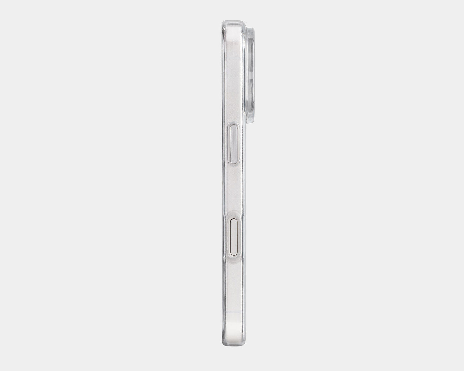 Clear phone case on a white background