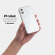 hand holding the thinnest clear iPhone 12 mini case by totallee, Clear