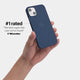 iPhone 14 case by totallee adds grip, navy blue