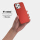 iPhone 14 pro case by totallee adds grip, red