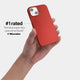 iPhone 13 mini case by totallee adds grip, red