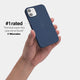 iPhone 12 mini case by totallee adds grip, navy blue