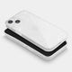 Clear glitter case for iPhone 15 top and bottom view, glitter