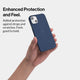 Thin and minimal iPhone 15 case, navy blue