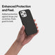 Thin and minimal iPhone 15 pro case, frosted black