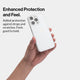 Thin and minimal iPhone 15 pro case, frosted clear