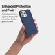 Thin and minimal iPhone 15 pro case, navy blue