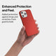 Thin and minimal iPhone 15 pro case, red