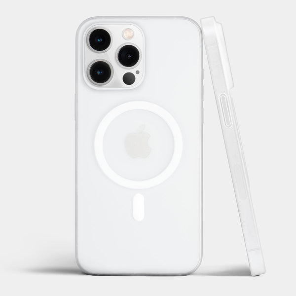 Ultra thin iPhone 15 pro max case by totallee, frosted clear
