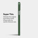 Super thin iPhone 15 plus case, green