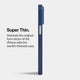 Super thin iPhone 15 pro max case, navy blue