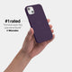 iPhone 14 plus case by totallee adds grip, deep purple