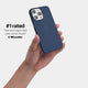 iPhone 14 pro max case by totallee adds grip, navy blue