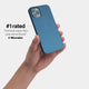 iPhone 12 pro case by totallee adds grip, pacific blue