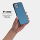 iPhone 12 pro max case by totallee adds grip, pacific blue