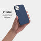 iPhone 13 mini case by totallee adds grip, navy blue
