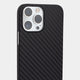 Quality iPhone 14 Pro case by totallee, carbon fiber pattern